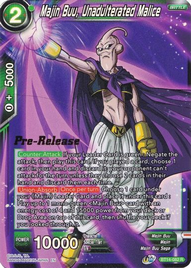 Majin Buu, Unadulterated Malice (BT14-082) [Cross Spirits Prerelease Promos] | Tables and Towers