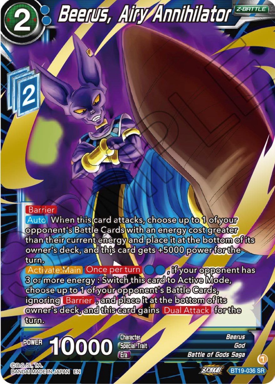 Beerus, Airy Annihilator (BT19-036) [Fighter's Ambition] | Tables and Towers