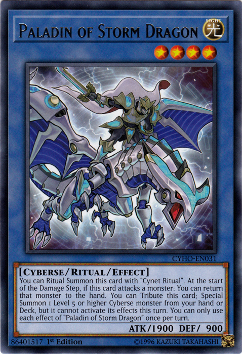 Paladin of Storm Dragon [CYHO-EN031] Rare | Tables and Towers