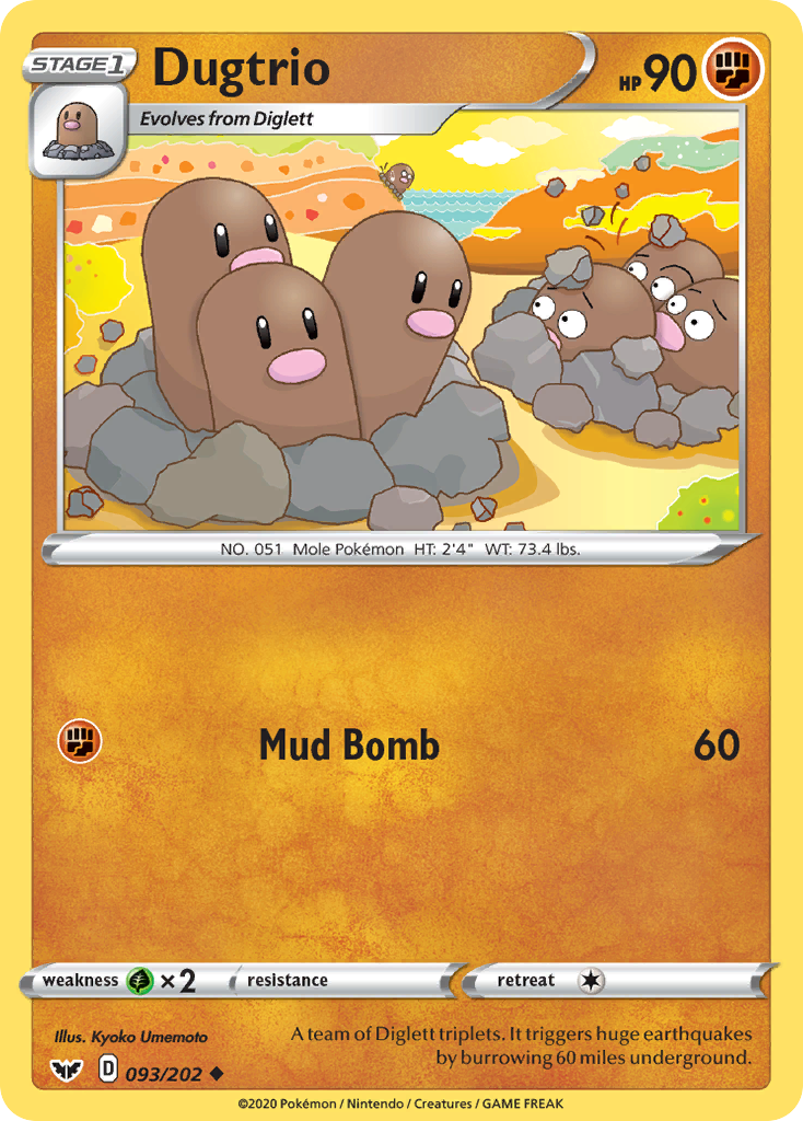 Dugtrio (093/202) [Sword & Shield: Base Set] | Tables and Towers