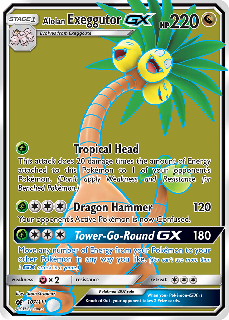 Alolan Exeggutor GX (107/111) [Sun & Moon: Crimson Invasion] | Tables and Towers