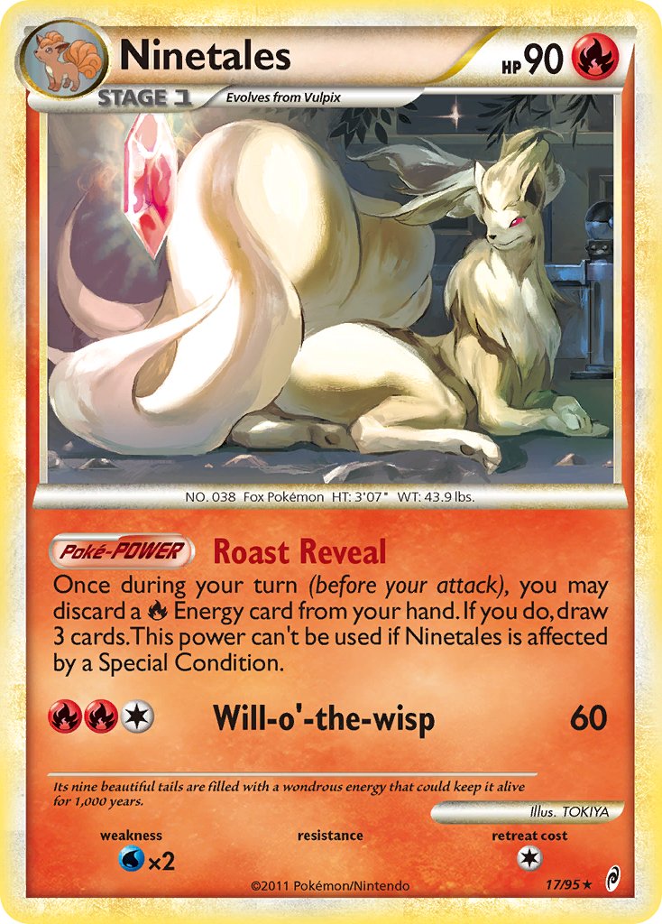 Ninetales (17/95) (Theme Deck Exclusive) [HeartGold & SoulSilver: Call of Legends] | Tables and Towers