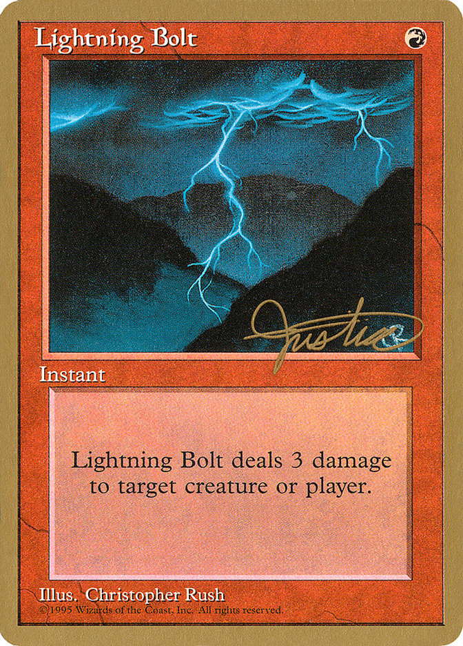 Lightning Bolt (Mark Justice) [Pro Tour Collector Set] | Tables and Towers