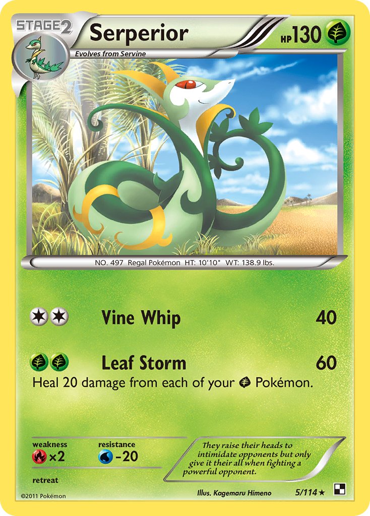 Serperior (5/114) (Cracked Ice Holo) (Theme Deck Exclusive) [Black & White: Base Set] | Tables and Towers