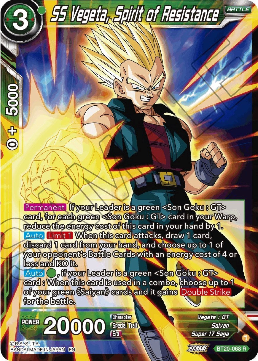 SS Vegeta, Spirit of Resistance (BT20-068) [Power Absorbed] | Tables and Towers