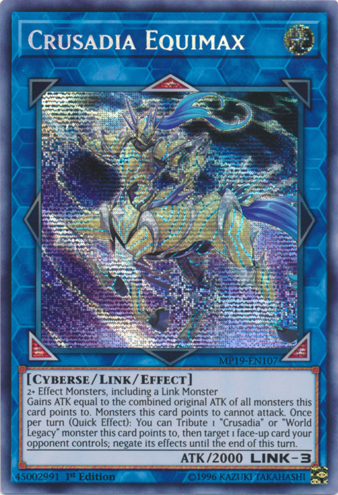 Crusadia Equimax [MP19-EN107] Prismatic Secret Rare | Tables and Towers