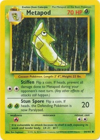 Metapod (54/102) [Base Set Unlimited] | Tables and Towers