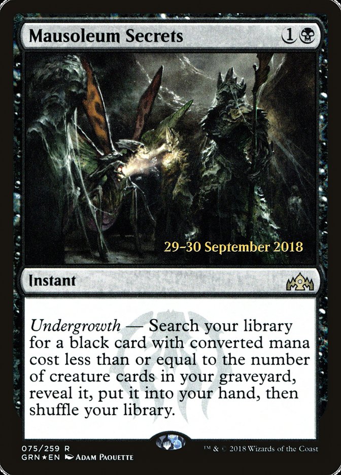 Mausoleum Secrets [Guilds of Ravnica Prerelease Promos] | Tables and Towers