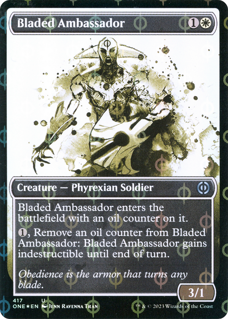 Bladed Ambassador (Showcase Ichor Step-and-Compleat Foil) [Phyrexia: All Will Be One] | Tables and Towers