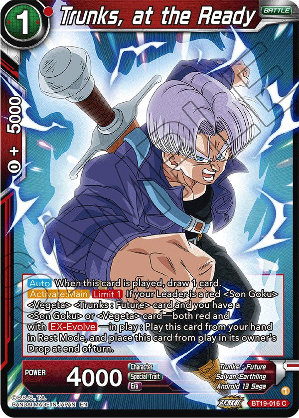 Trunks, at the Ready (BT19-016) [Fighter's Ambition] | Tables and Towers