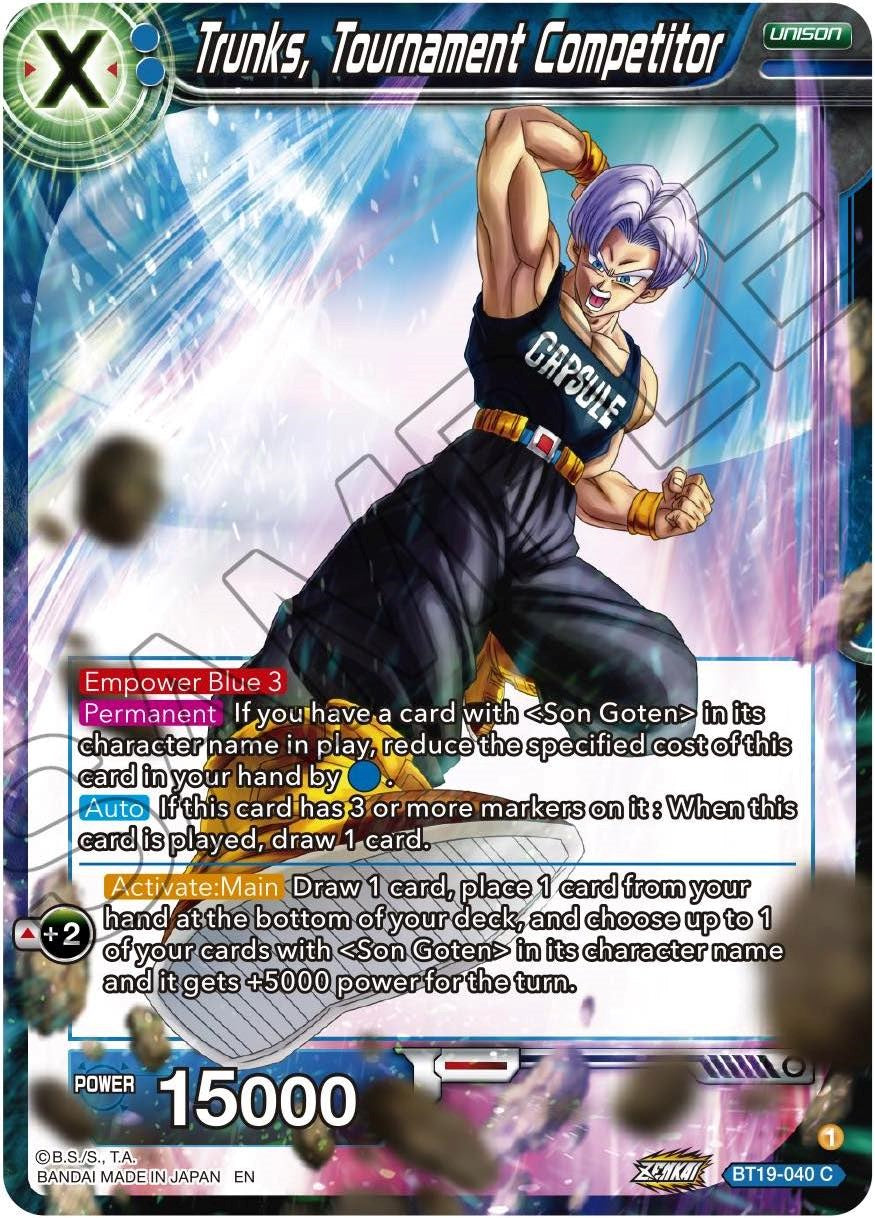 Trunks, Tournament Competitor (BT19-040) [Fighter's Ambition] | Tables and Towers