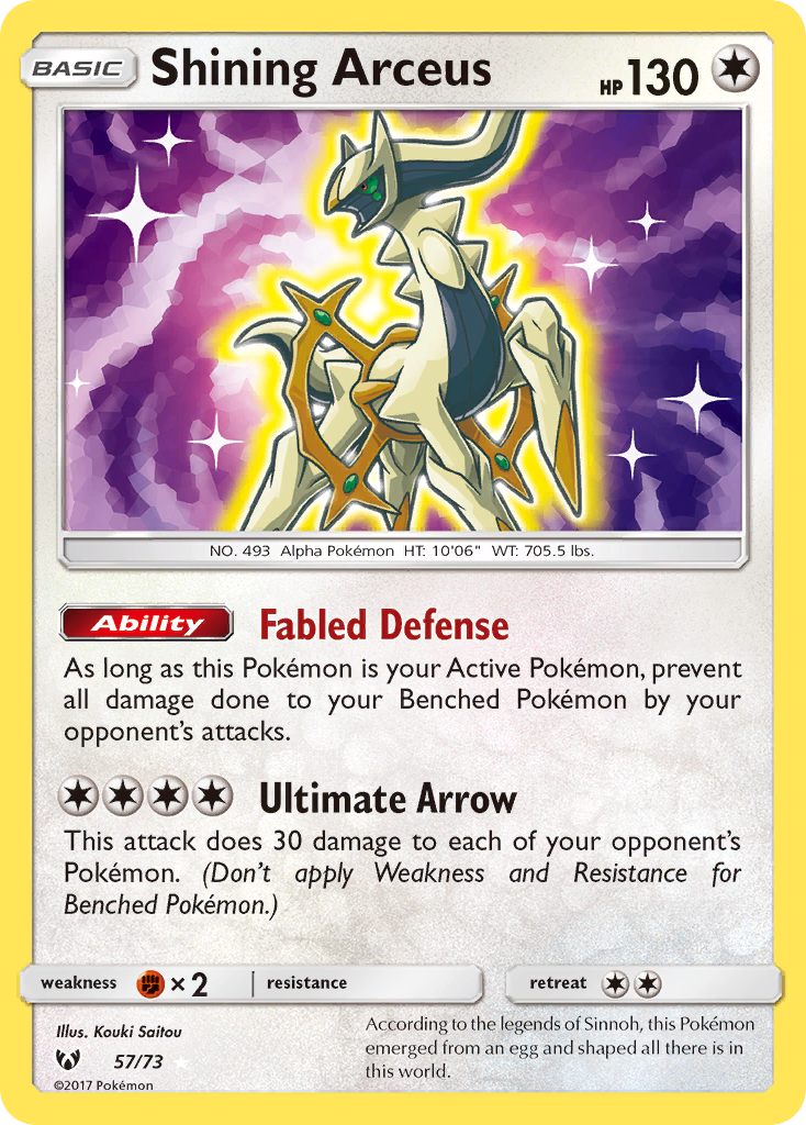 Shining Arceus (57/73) [Sun & Moon: Shining Legends] | Tables and Towers