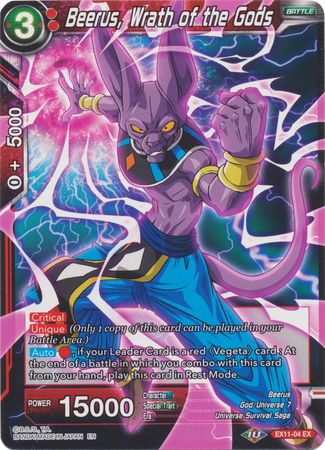 Beerus, Wrath of the Gods (EX11-04) [Universe 7 Unison] | Tables and Towers