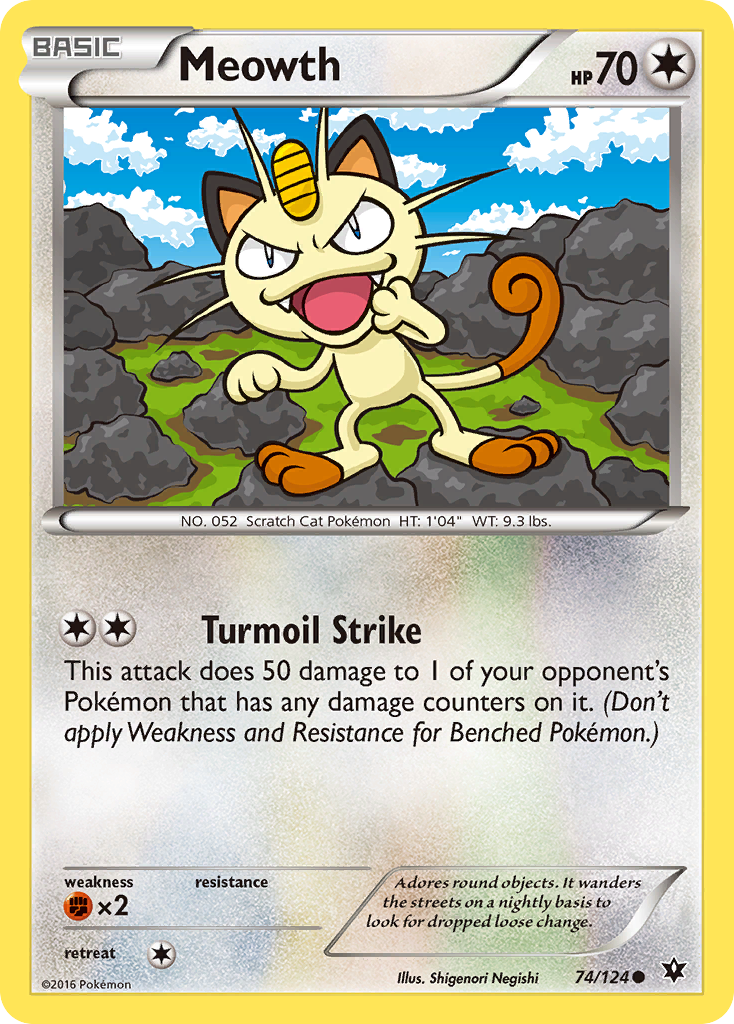 Meowth (74/124) [XY: Fates Collide] | Tables and Towers