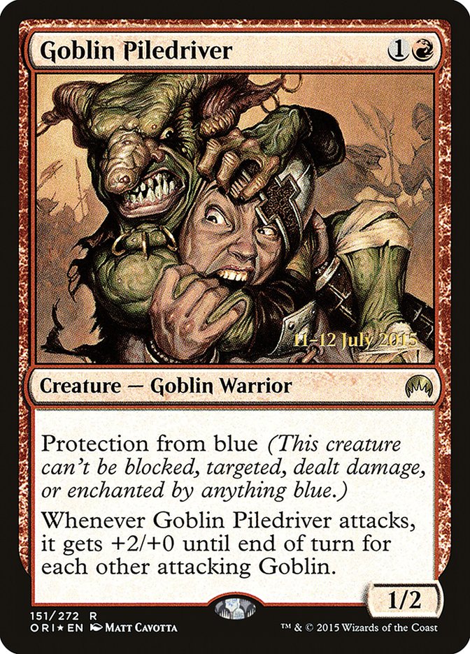 Goblin Piledriver [Magic Origins Prerelease Promos] | Tables and Towers