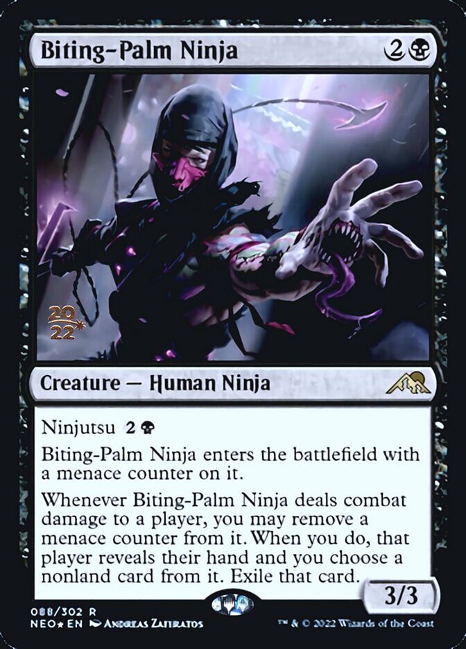 Biting-Palm Ninja [Kamigawa: Neon Dynasty Prerelease Promos] | Tables and Towers