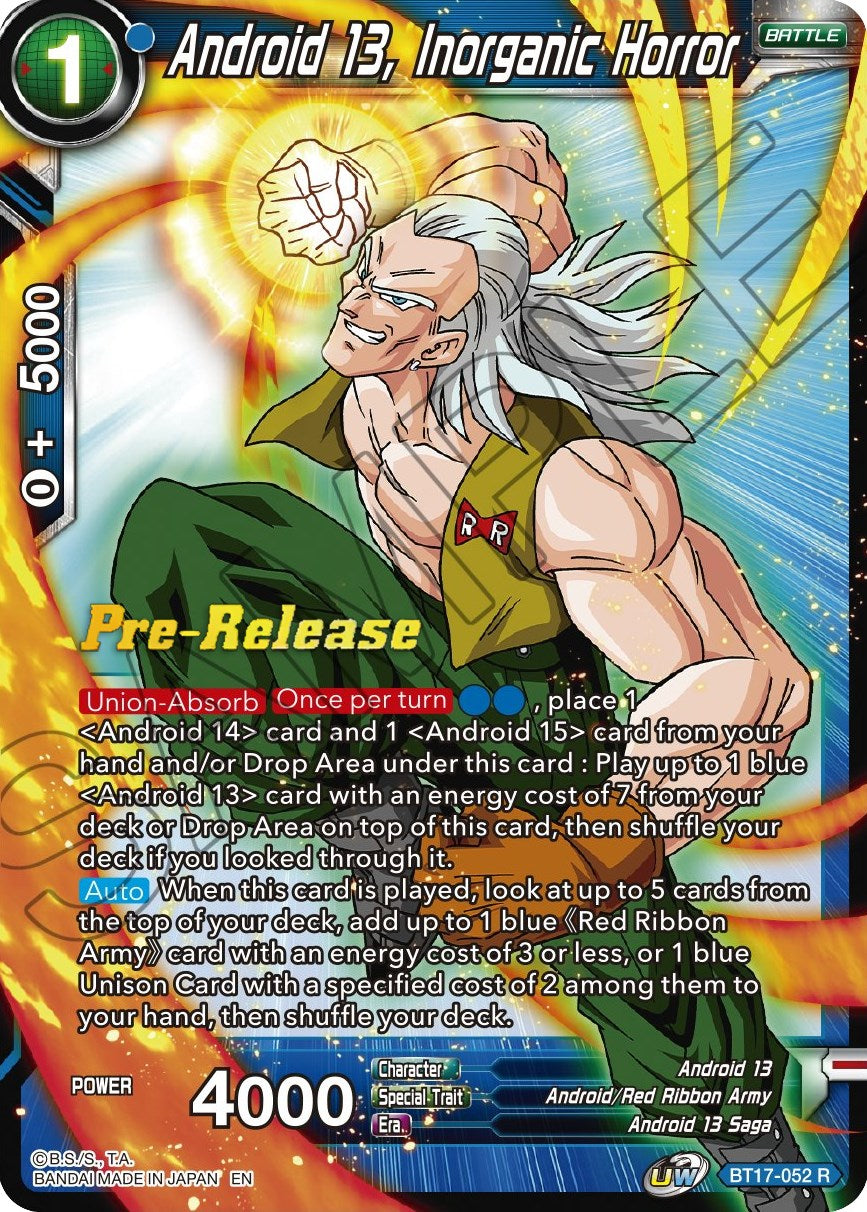 Android 13, Inorganic Horror (BT17-052) [Ultimate Squad Prerelease Promos] | Tables and Towers