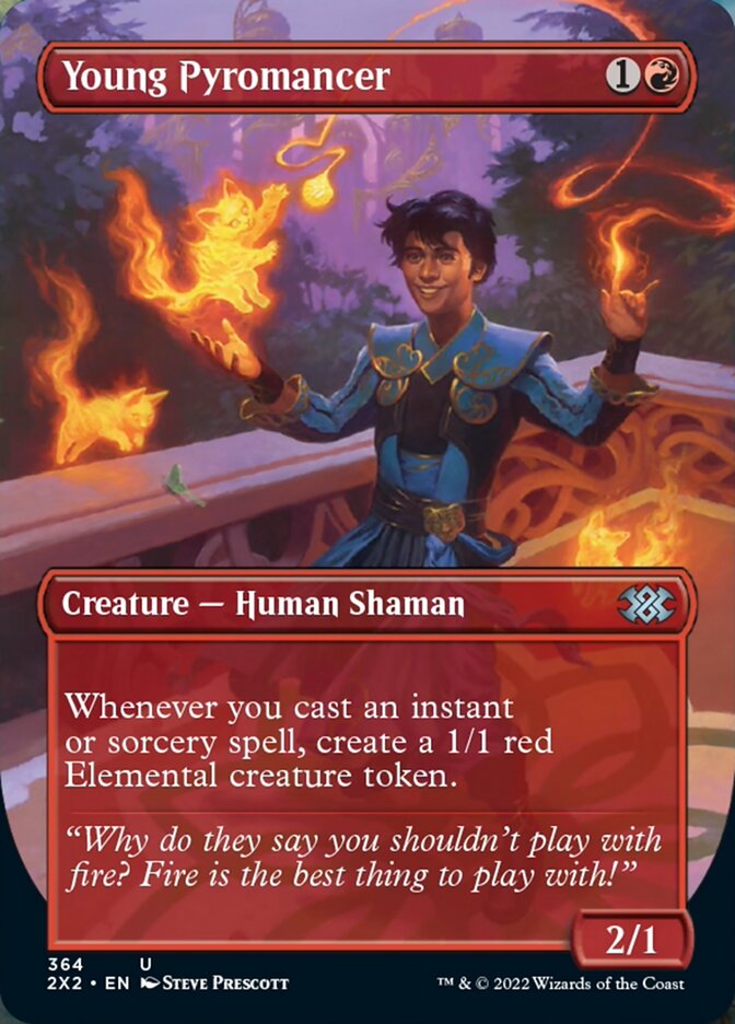 Young Pyromancer (Borderless Alternate Art) [Double Masters 2022] | Tables and Towers