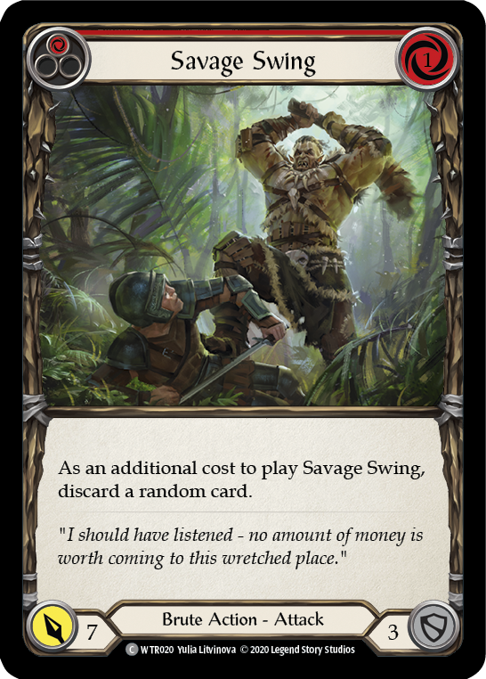 Savage Swing (Red) [U-WTR020] (Welcome to Rathe Unlimited)  Unlimited Rainbow Foil | Tables and Towers