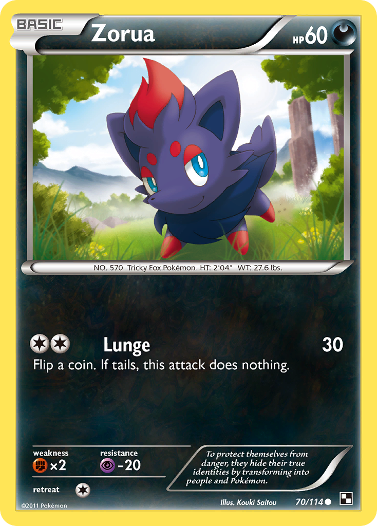 Zorua (70/114) [Black & White: Base Set] | Tables and Towers