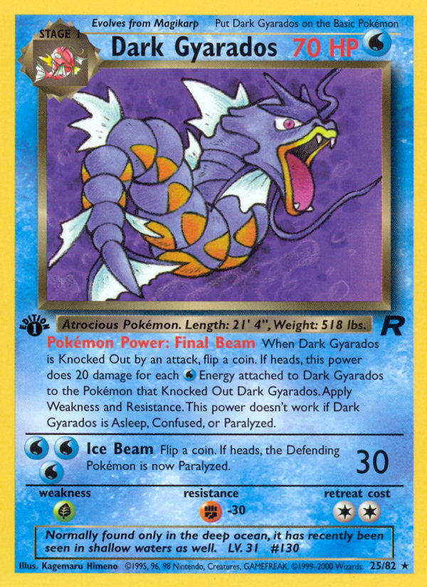 Dark Gyarados (25/82) [Team Rocket 1st Edition] | Tables and Towers