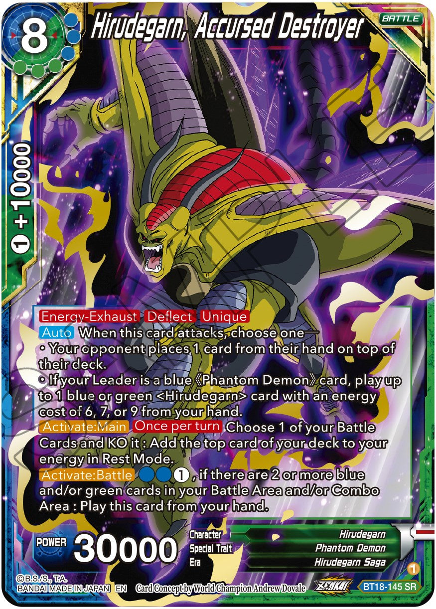 Hirudegarn, Accursed Destroyer (BT18-145) [Dawn of the Z-Legends] | Tables and Towers