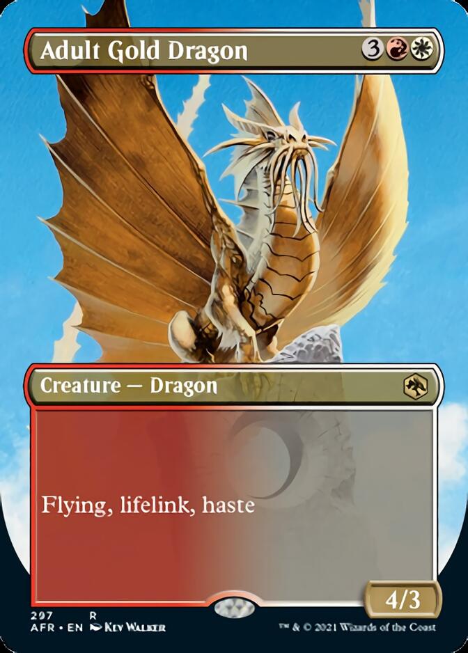 Adult Gold Dragon (Borderless Alternate Art) [Dungeons & Dragons: Adventures in the Forgotten Realms] | Tables and Towers