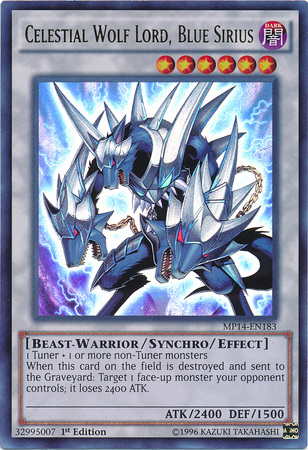 Celestial Wolf Lord, Blue Sirius [MP14-EN183] Ultra Rare | Tables and Towers