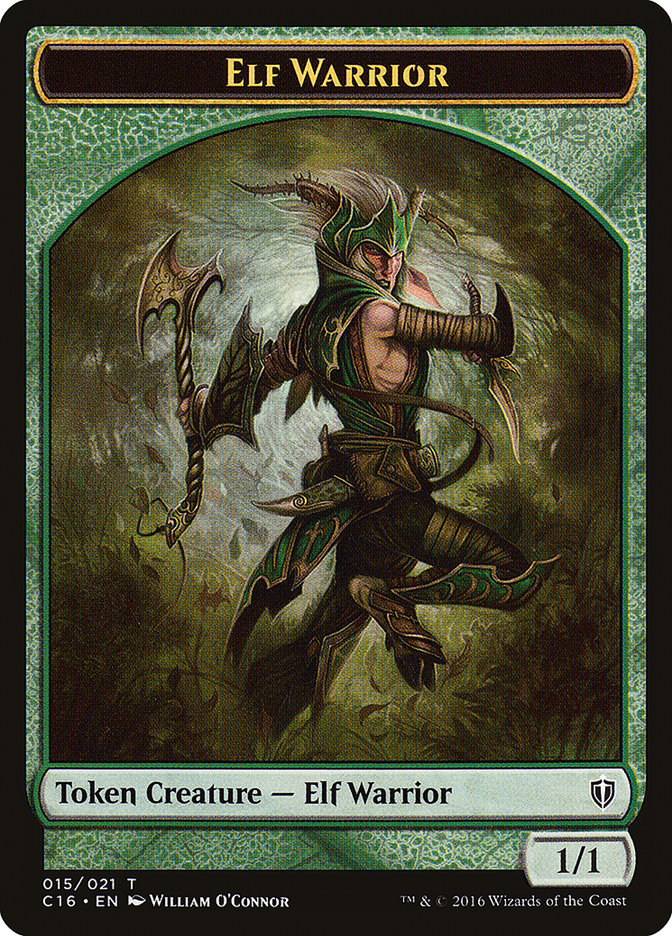 Elf Warrior // Zombie Double-Sided Token [Commander 2016 Tokens] | Tables and Towers