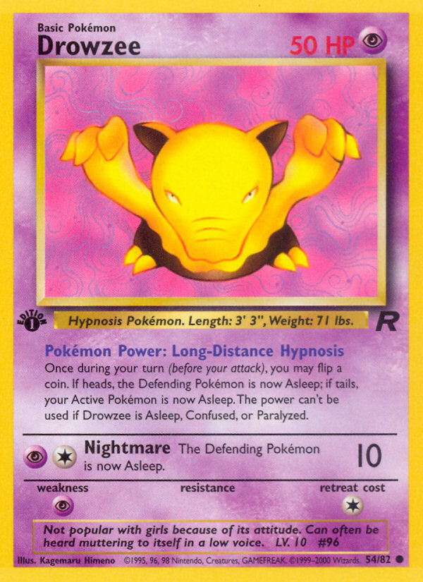 Drowzee (54/82) [Team Rocket 1st Edition] | Tables and Towers