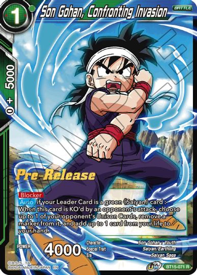 Son Gohan, Confronting Invasion (BT15-071) [Saiyan Showdown Prerelease Promos] | Tables and Towers