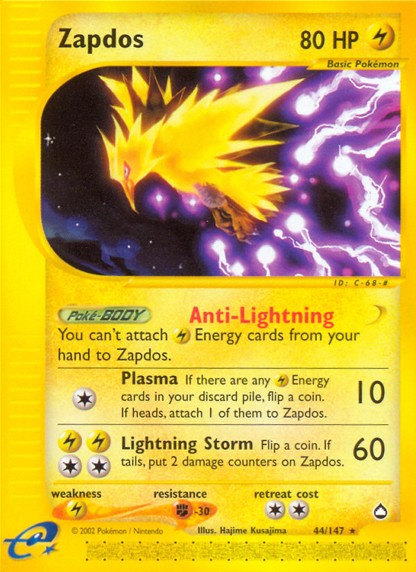 Zapdos (44/147) [Aquapolis] | Tables and Towers