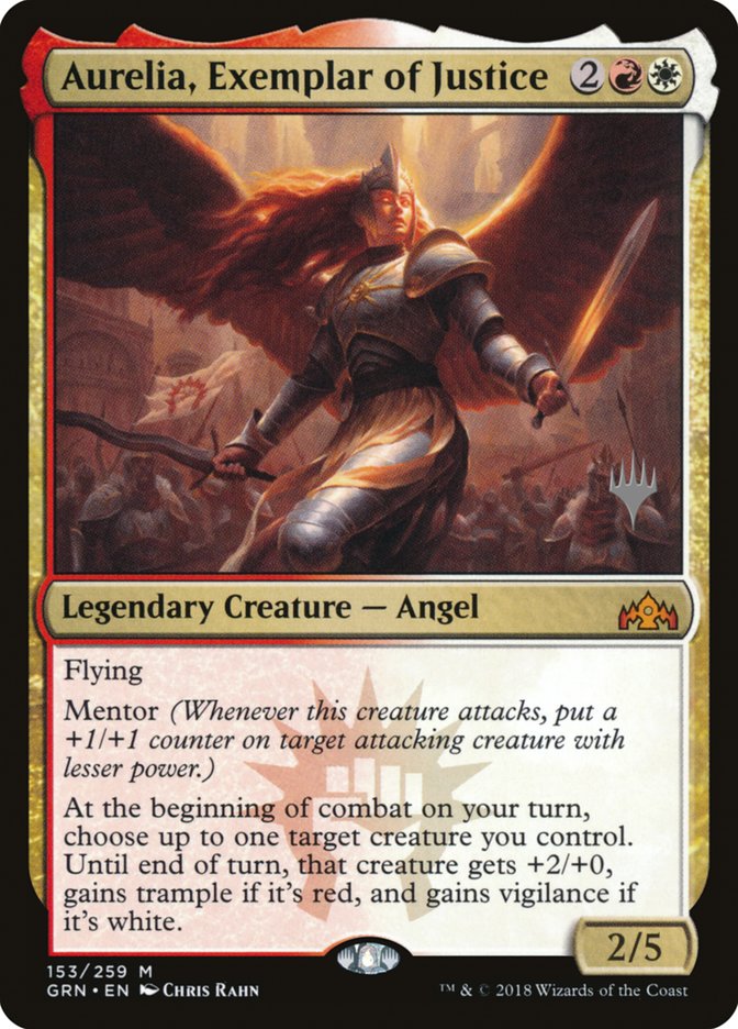 Aurelia, Exemplar of Justice (Promo Pack) [Guilds of Ravnica Promos] | Tables and Towers