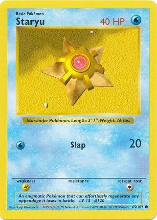 Staryu (65/102) [Base Set Shadowless Unlimited] | Tables and Towers