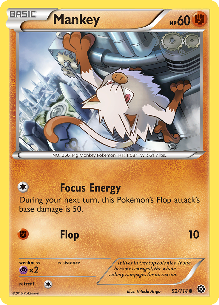 Mankey (52/114) [XY: Steam Siege] | Tables and Towers