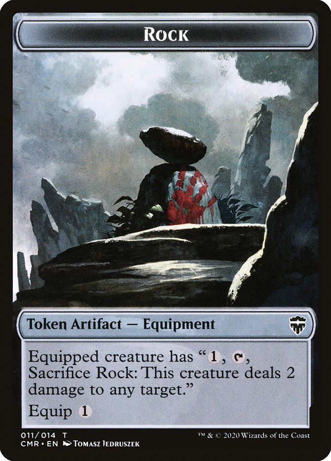 Golem // Rock Double-Sided Token [Commander Legends Tokens] | Tables and Towers