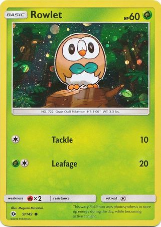 Rowlet (9/149) (Cosmos Holo) [Sun & Moon: Base Set] | Tables and Towers