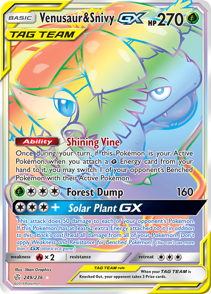 Venusaur & Snivy GX (249/236) [Sun & Moon: Cosmic Eclipse] | Tables and Towers