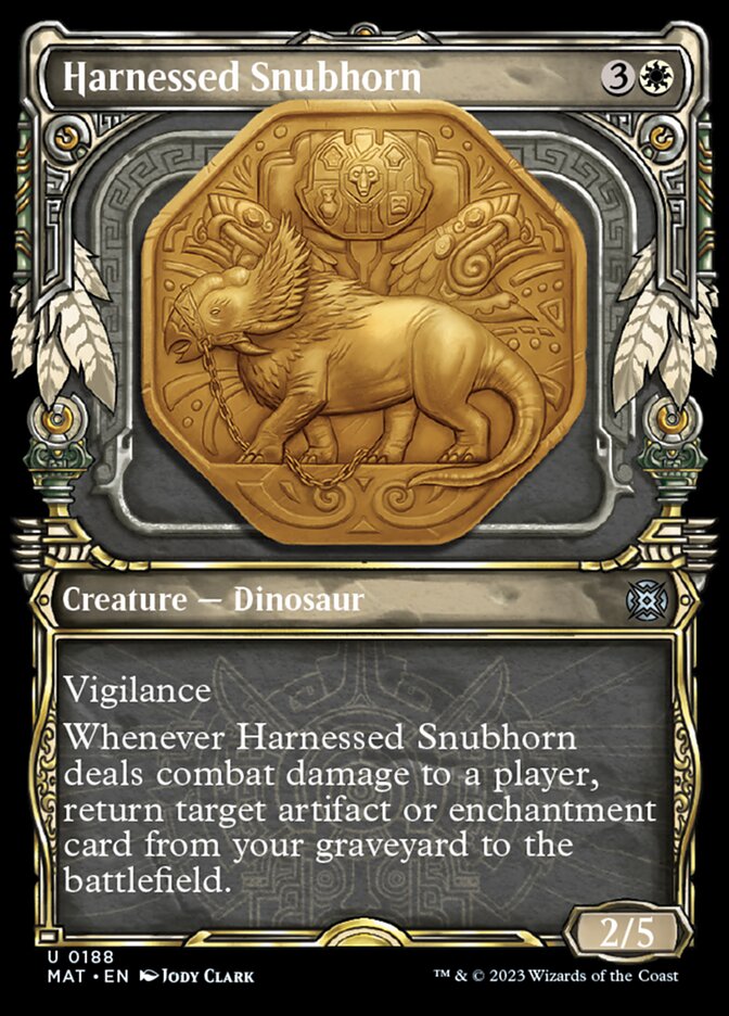 Harnessed Snubhorn (Showcase Halo Foil) [March of the Machine: The Aftermath] | Tables and Towers