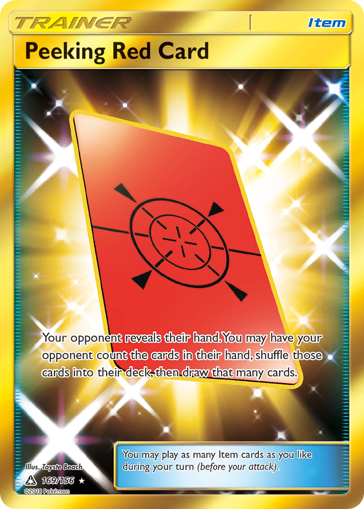 Peeking Red Card (169/156) [Sun & Moon: Ultra Prism] | Tables and Towers