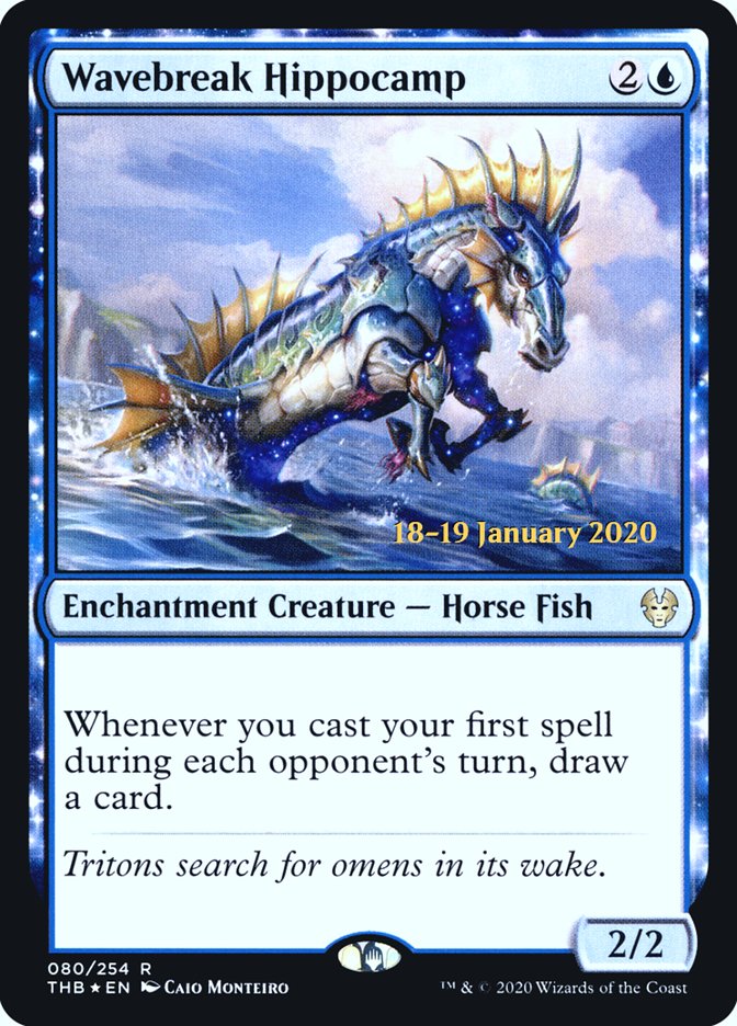 Wavebreak Hippocamp [Theros Beyond Death Prerelease Promos] | Tables and Towers