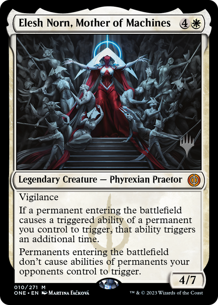 Elesh Norn, Mother of Machines (Promo Pack) [Phyrexia: All Will Be One Promos] | Tables and Towers