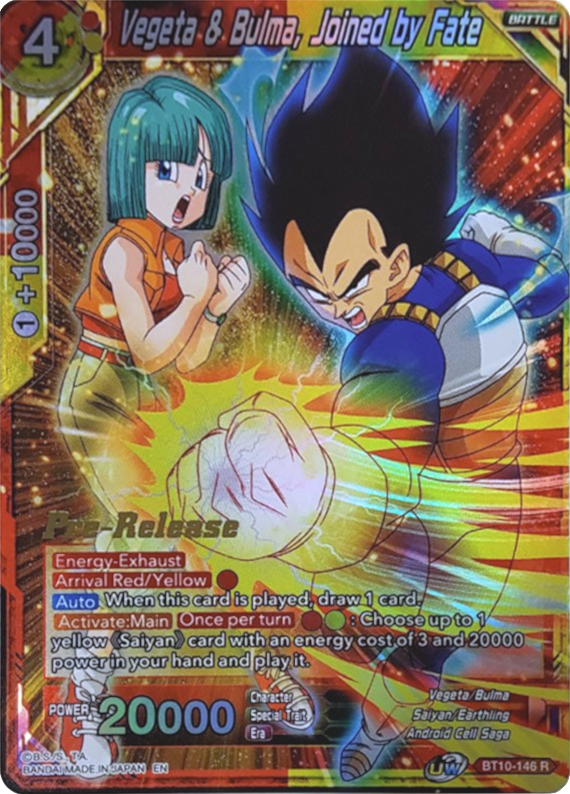 Vegeta & Bulma, Joined by Fate (BT10-146) [Rise of the Unison Warrior Prerelease Promos] | Tables and Towers