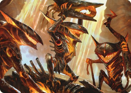 Gleeful Demolition Art Card [Phyrexia: All Will Be One Art Series] | Tables and Towers