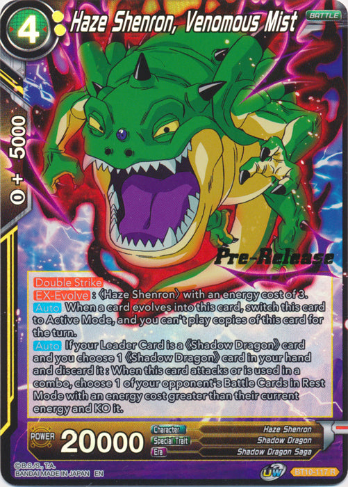 Haze Shenron, Venomous Mist (BT10-117) [Rise of the Unison Warrior Prerelease Promos] | Tables and Towers