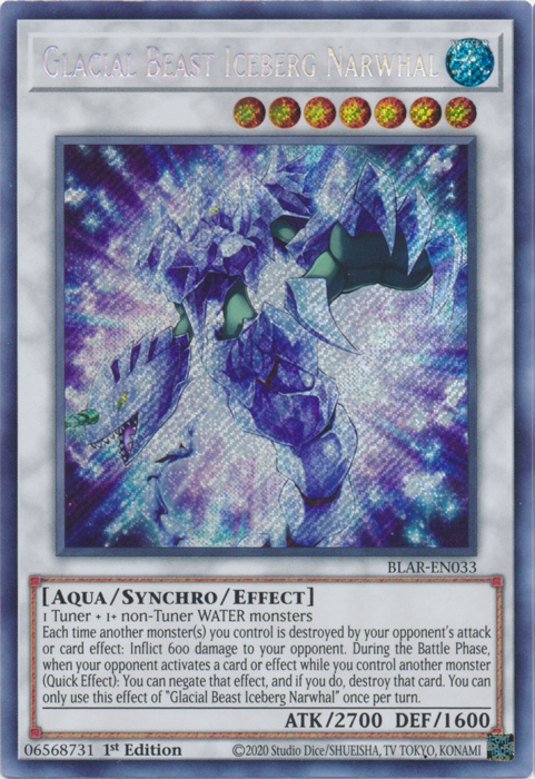 Glacial Beast Iceberg Narwhal [BLAR-EN033] Secret Rare | Tables and Towers