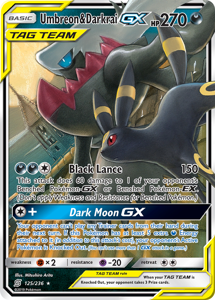 Umbreon & Darkrai GX (125/236) [Sun & Moon: Unified Minds] | Tables and Towers