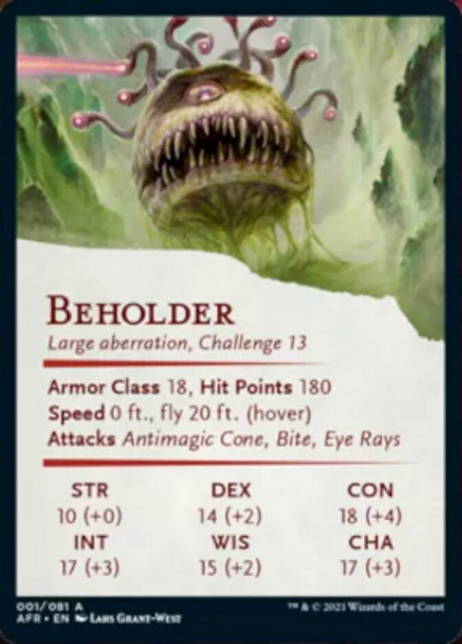 Beholder Art Card [Dungeons & Dragons: Adventures in the Forgotten Realms Art Series] | Tables and Towers