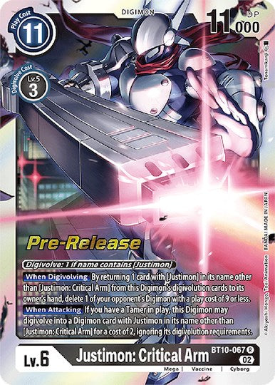 Justimon: Critical Arm [BT10-067] [Xros Encounter Pre-Release Cards] | Tables and Towers