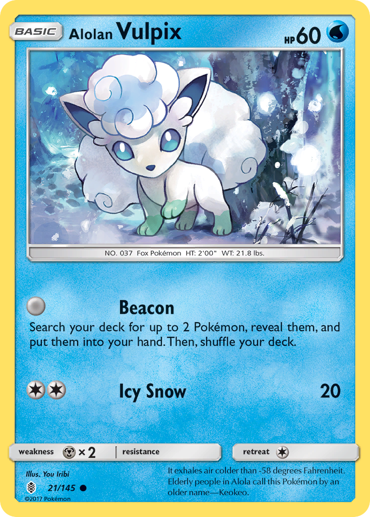 Alolan Vulpix (21/145) [Sun & Moon: Guardians Rising] | Tables and Towers